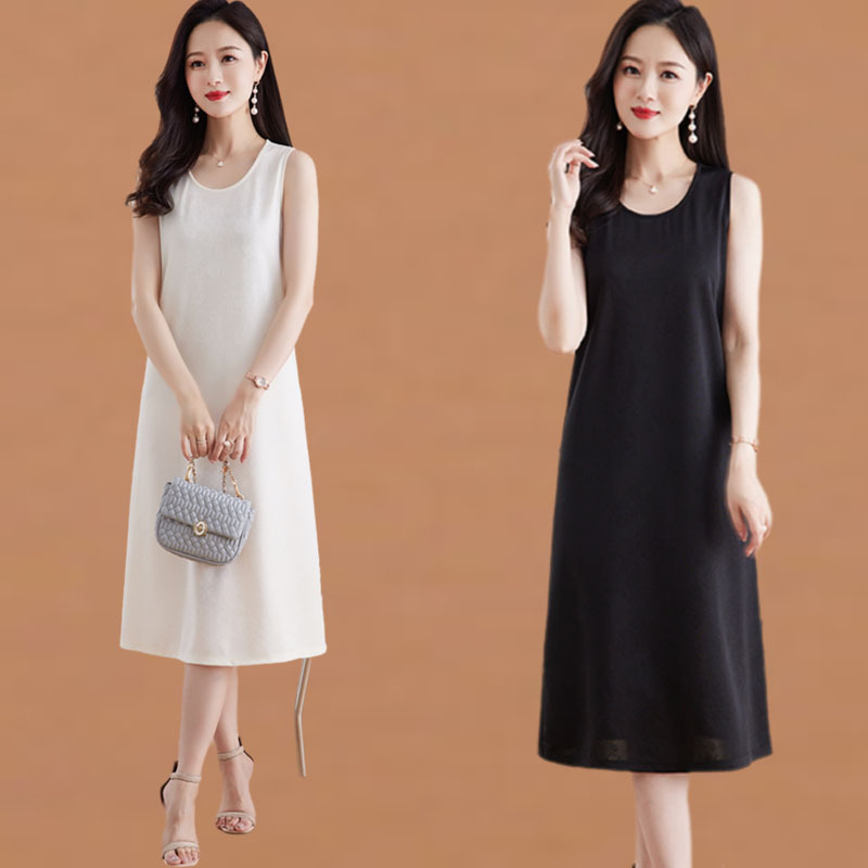 2026 Summer New Style Mulberry Silk Sleeveless Camisole Dress, Mid-Length, Stylish, Loose-Fitting Tank Dress for Outerwear 2026 Summer New Style Mulberry Silk Sleeveless Camisole Dress, Mid-Length, Stylish, Loose-Fitting Tank Dress for Outerwear