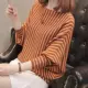 Áo sơ mi tay dơi mùa thu mỏng tay áo len nữ tay dài 2018 phiên bản Hàn Quốc mới của áo len cổ thấp buông lơi áo nữ