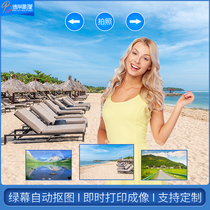 Virtual travel photography software system somatosensory waving in the air interactive photography automatic image cutting dynamic background change
