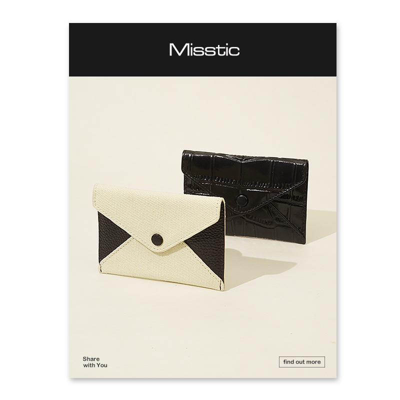 Misstic original design retro crocodile leather ultra-thin mini envelope card holder exquisite small wallet