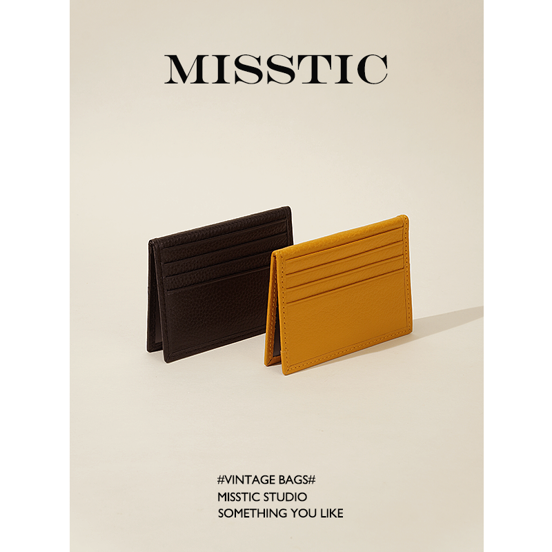 (MT) Practical first layer cowhide ID card holder genuine leather ultra-thin simple driver's license leather sleeve card holder new