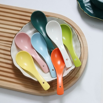 Ceramic Spoon Nordic Color Soup Spoon Small Porcelain Spoon Spoon Spoon Suit Candy Color Home Bowl spoon Eat Spoon Congee Spoon