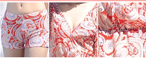 Áo tắm nữ mới chia ba mảnh ngực nhỏ tụ lại để che bụng dải thép mỏng khung phẳng góc áo bikini cỡ lớn - Bikinis