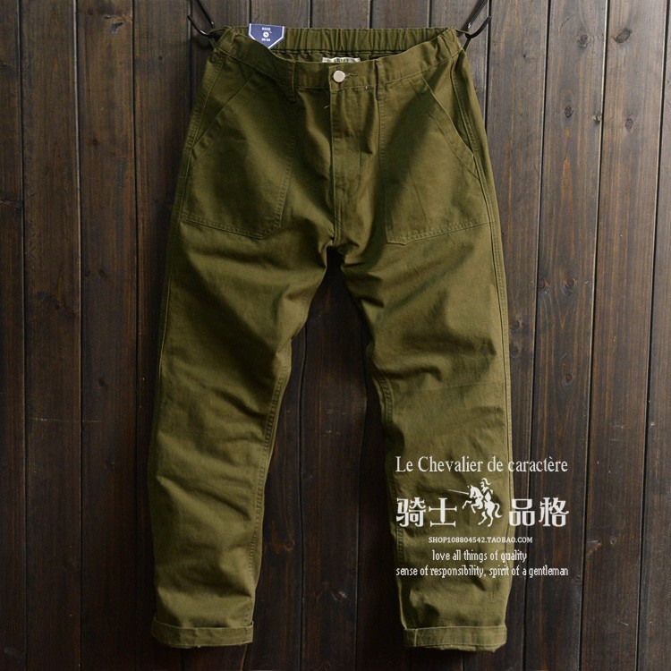 Thắt lưng bán thun nặng thẳng thẳng dụng cụ thường xuyên quần nam ống rộng twill Ami pocket Túi retro của Mỹ shop đồ nam