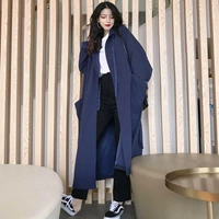 Quần áo mùa thu nữ 2018 mới phiên bản Hàn Quốc của chic gió lỏng mỏng thời trang rắn màu dài áo gió cardigan áo choàng thủy triều áo da nữ