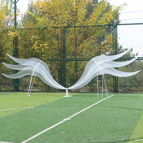  New wrought iron wedding props sunshine film angel wings background wedding stage screen is now arranged decorative ornaments