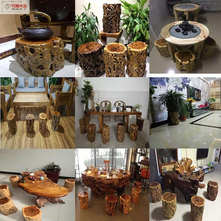 Zaomu Dunzi gốc gỗ rắn gốc cây gỗ rắn trụ rễ khắc ghế pier bàn cà phê phân phân trà tròn phân hoa đứng giày băng ghế - Các món ăn khao khát gốc mặt bàn gốc cây