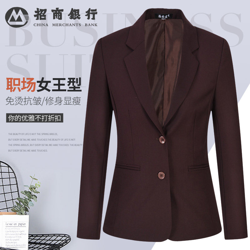 Business Clothes Women Sushirt Costume Merchants Bank Sundry Trousers Horse Clothes Wine Red Uniform Merchant