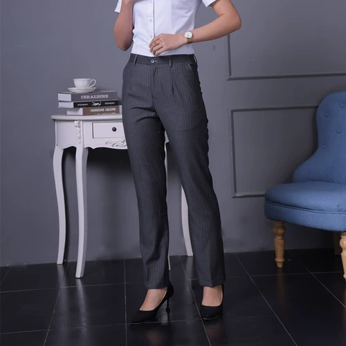 Китайский банк рабочая одежда женская брюки серые полосатые брюки банк профессиональный плать