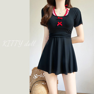 One-Piece Swimsuit for Women 2025 New Popular Style, Pure and Elegant, High-End Feel, Suitable for Petite and Slightly Chubby Girls, Conceals Flaws and Makes Them Look Slimmer, Conservative