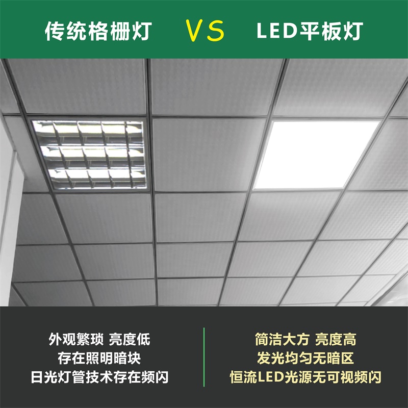 Led grid light 600x600 flat lamp embedded office panel I light engineering ceiling lamp tray-Taobao