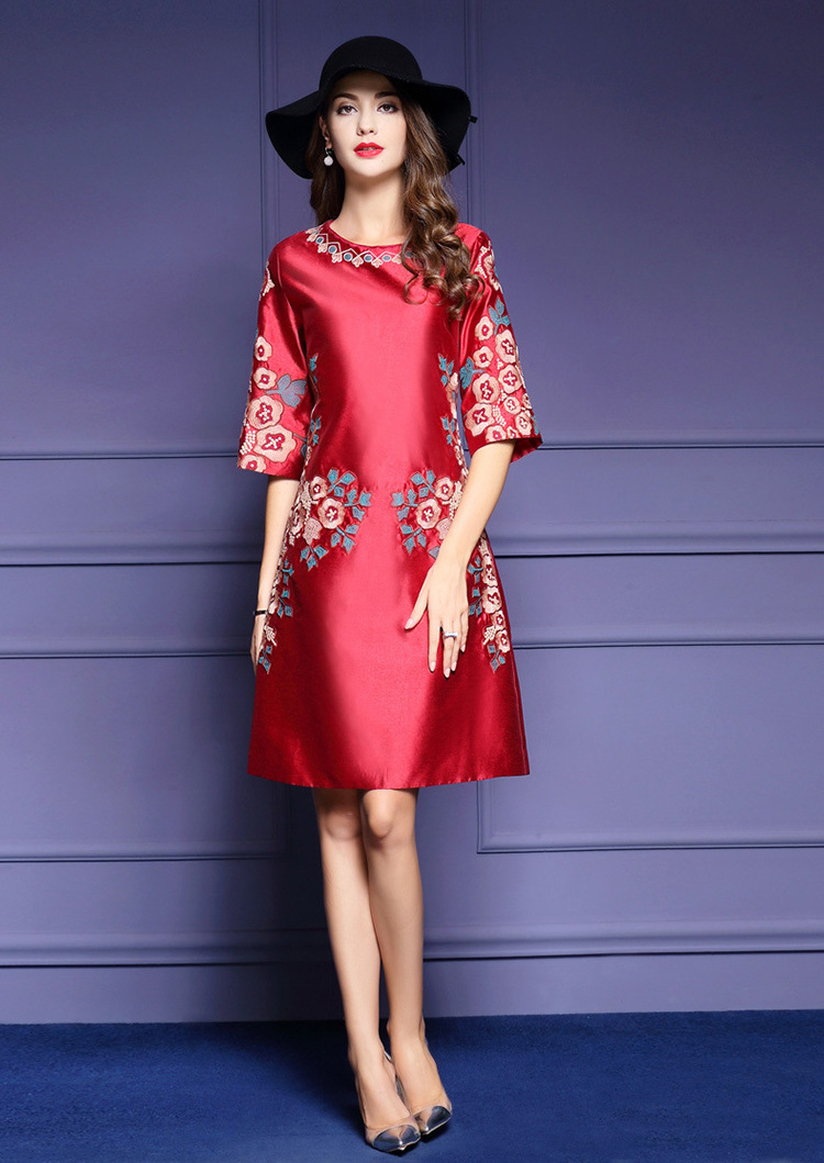 Váy cưới dự tiệc cưới mẹ chồng vui mừng cưới mẹ chồng rước dâu mùa thu đông tối cao cấp nữ cao cấp - Quần áo của mẹ quần ống suông cho tuổi trung niên