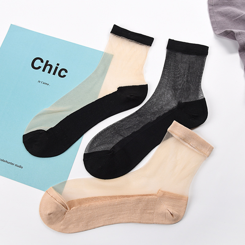 Cotton-Soled Black Stockings Paired with Martin Boots, Women's Mid-Calf Socks for Summer, Matching with Leather Shoes and Sandals, 2024 New Trendy Style Cotton-Soled Black Stockings Paired with Martin Boots, Women's Mid-Calf Socks for Summer, Matching with Leather Shoes and Sandals, 2024 New Trendy Style