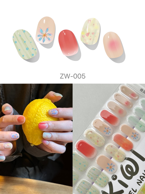 Strange Country 3.0 Semi-Baked Semi-Cured Nail Stickers Uv Gel Nail Art Stickers [Hyacinth] Zw-005