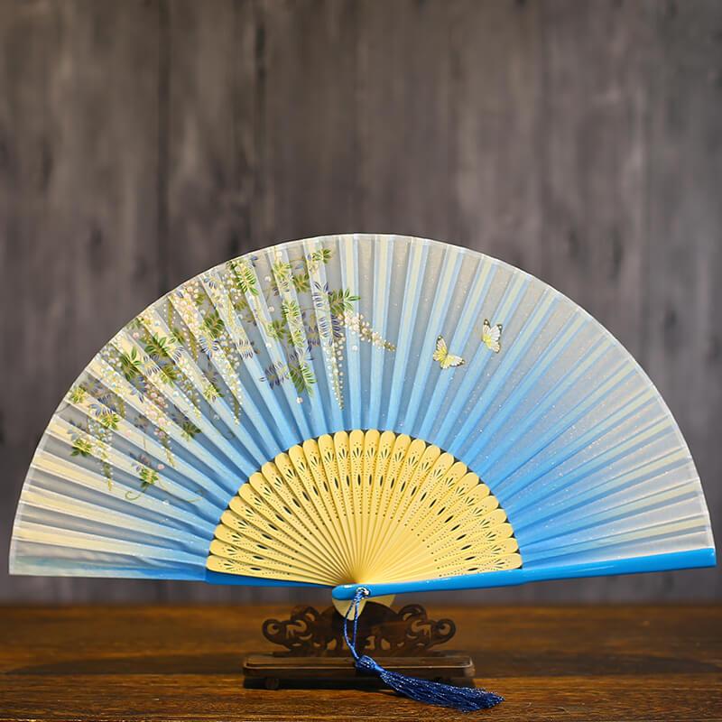 Old Changmen summer antique fan folding fan retro classical women's Chinese style folding portable small fan custom ladies
