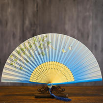 Old Changmen summer ancient fan folding fan retro classical womens Chinese style folding portable small fan custom ladies