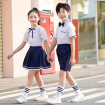 Childrens chorus clothing kindergarten clothing summer clothing British college style suit primary school students summer graduation photo clothing short-sleeved