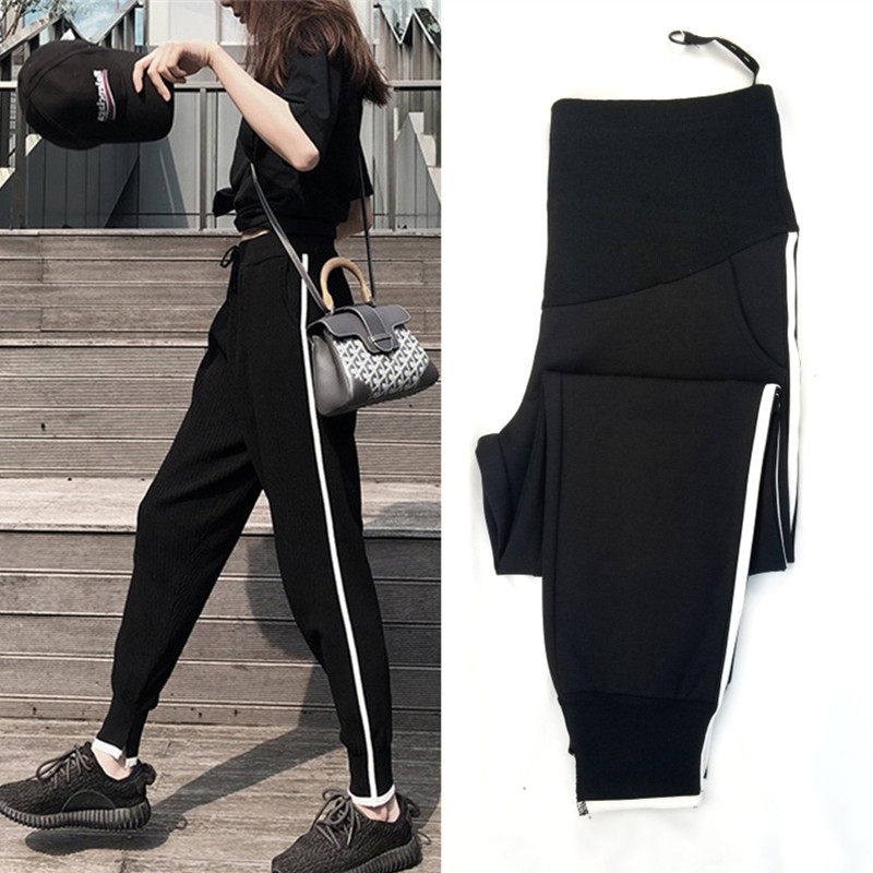 Pregnant women's pants spring wear fashion spring and autumn thin casual loose sports pants tide mom don't fall off the file