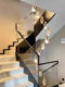 Villa Spiral Staircase Long Chandelier Modern Minimalist Loft Apartment Duplex Light Luxury Living Room High-Ceiling Crystal Chandelier