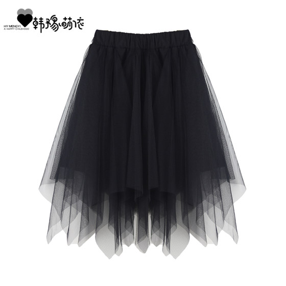 Children's short skirts 2024 new summer style girls' irregular mid-length skirts, stylish puffy skirts, parent-child skirts and gauze skirts