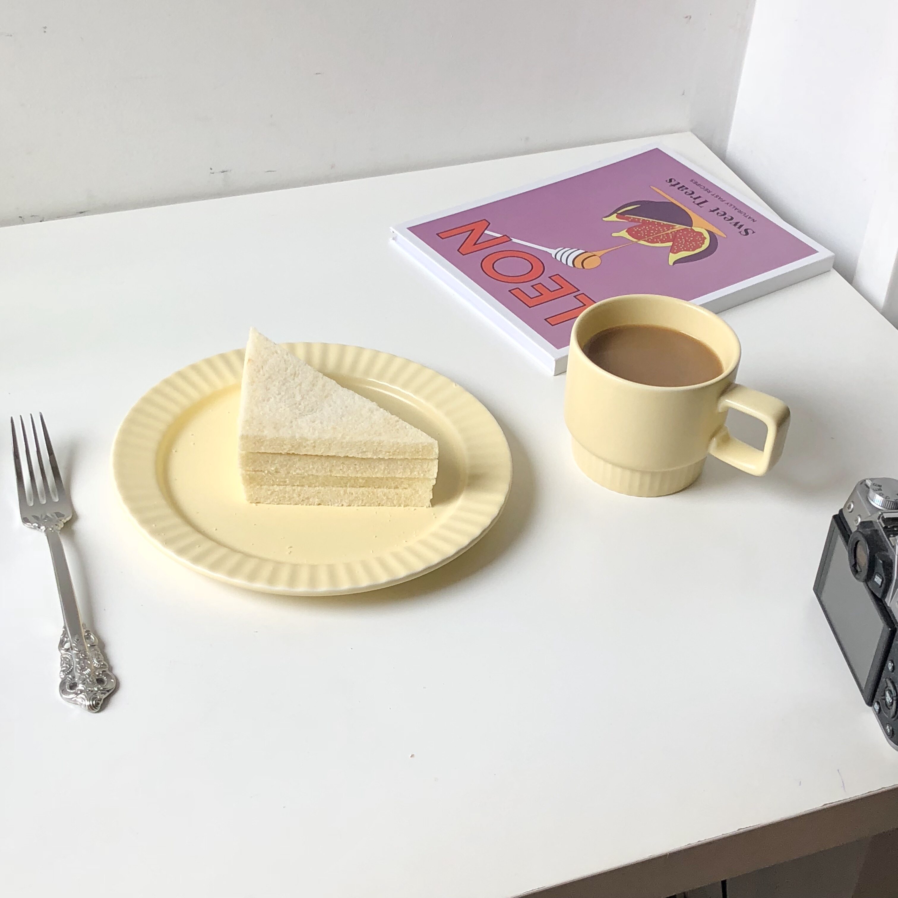 Rua Matt Ceramic Dish Coffee Cup Western Meal Dessert Mark Cup Cream Yellow Foggy Grey