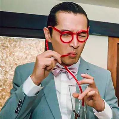 Game props Super long lazy beard Glasses eyes Straw Drinking water Funny Marriage drinking drink artifact Transparent