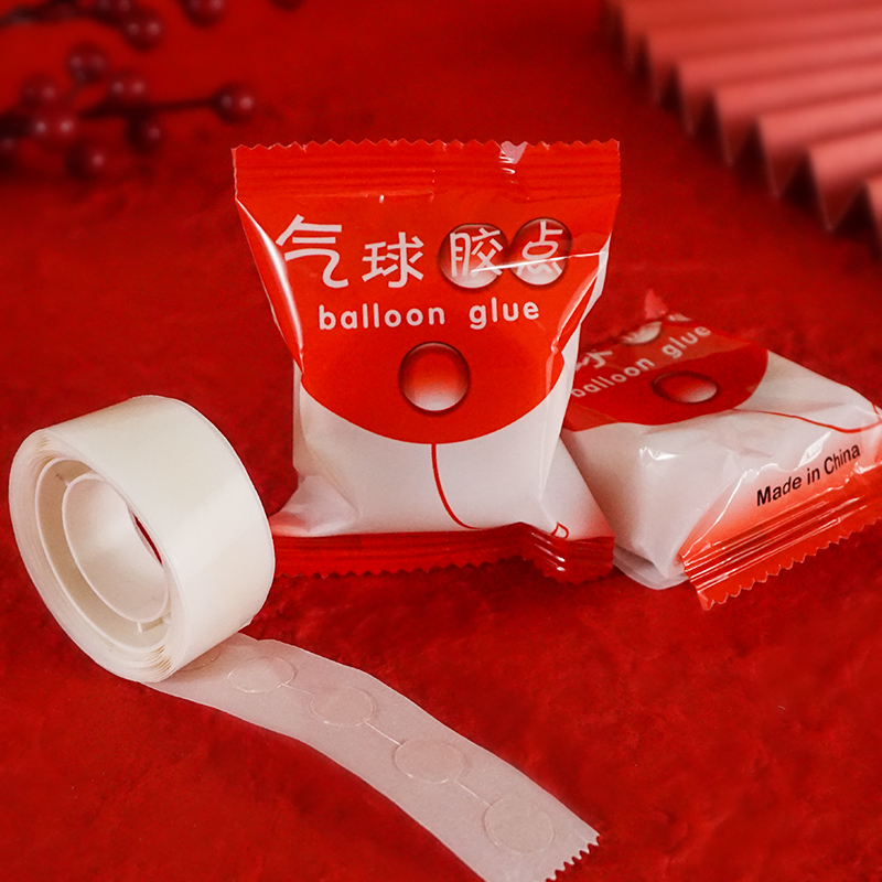 Sticky Balloon Glue Point Sticker without mark adhesive sticker Decorative Steam Ball Wedding Glue Point Small Round Dot Mesh Red without Hurting Wall God