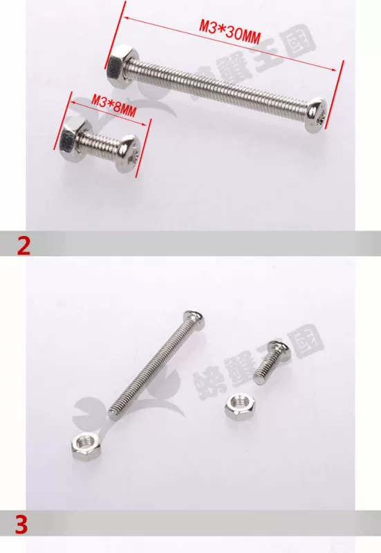 Vít M3 M3 Fastener ốc vít phần cứng M3 * vít 8 mm + đai ốc khớp 20 bộ