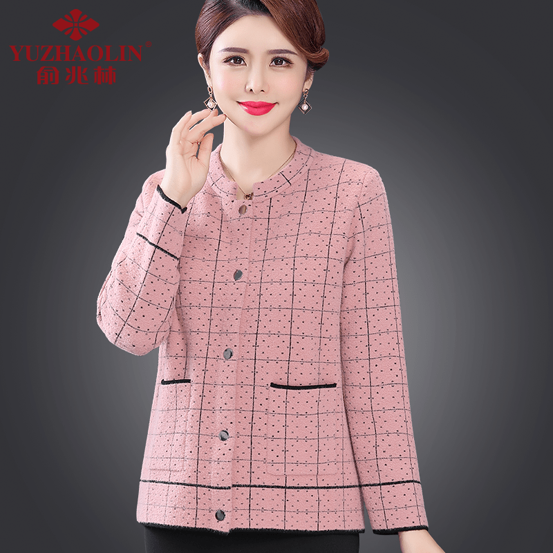 45 ten-year-old Mom autumn clothes small suit jacket 2021 new foreign style winewear middle-aged female spring and autumn short blouses