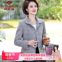 Mother Spring Clothing Jacket Short 2021 2021 New 40 40 Year-Old 50 Middle Aged Woman Dress Spring Autumn Small Suit Woman Blouse Foreign Air