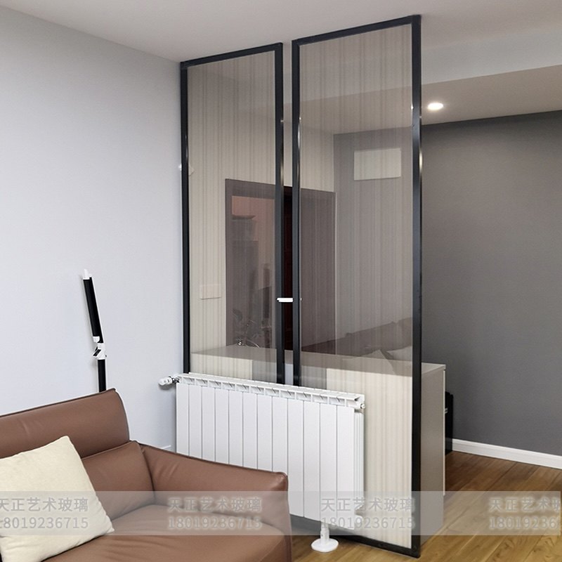 Sandwich glass partition screen light luxury bathroom dry and wet separation laminated tempered glass customized frosted Xuan Guangjuan