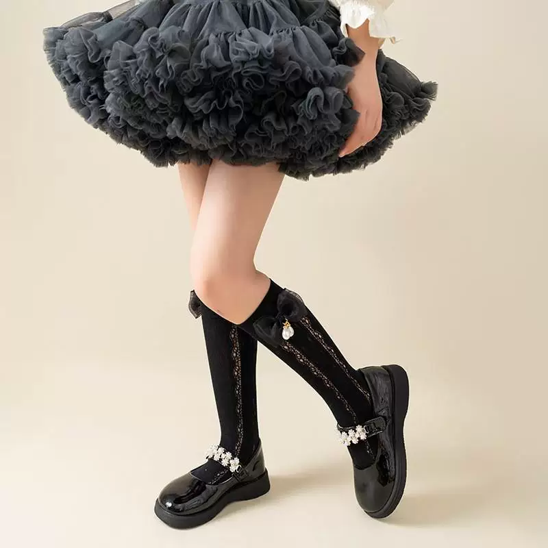 Летние тонкие кружевные детские knee socks в стиле Лолита, средней длины