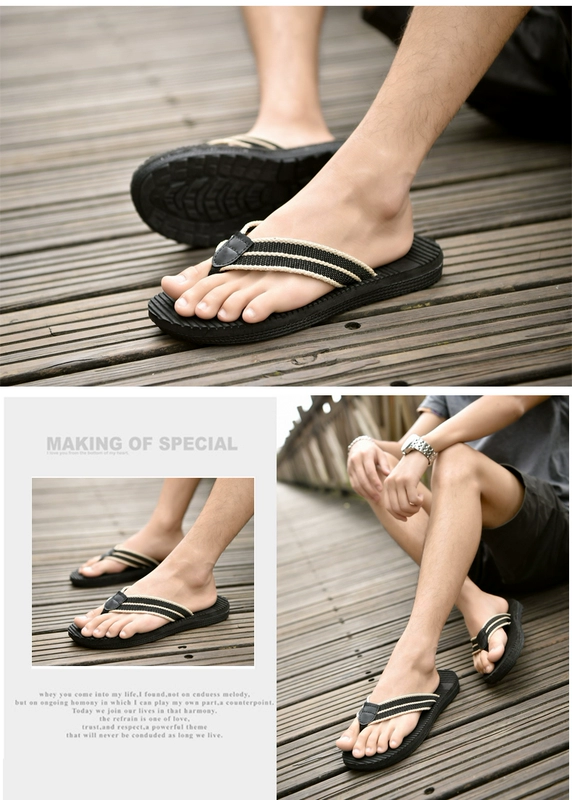 9.9 mùa hè flip flops nam pinch cá tính mặc giày bãi biển nam xu hướng dép và dép mùa hè không trượt sinh viên dép hermes nam chính hãng