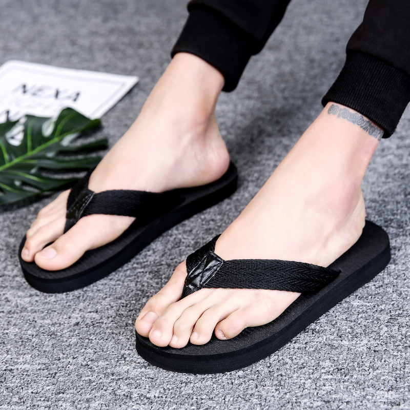 Mùa hè mùa hè triều flip flops của nam giới dép nam dép không trượt đáy mềm ngoài trời mặc pinch bãi biển mát kéo giày