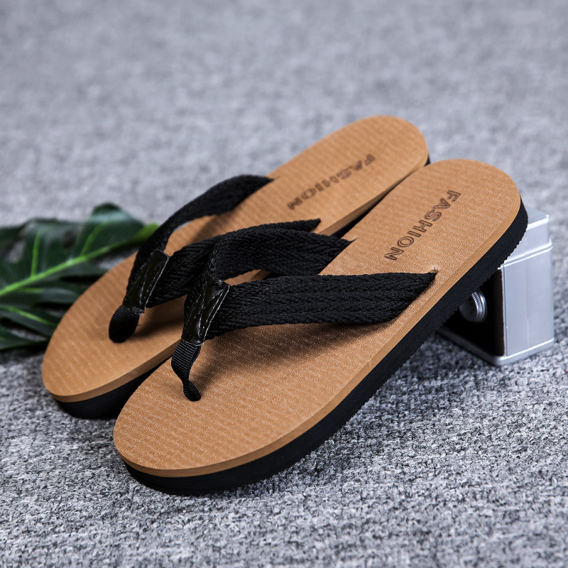 Mùa hè mùa hè triều flip flops của nam giới dép nam dép không trượt đáy mềm ngoài trời mặc pinch bãi biển mát kéo giày