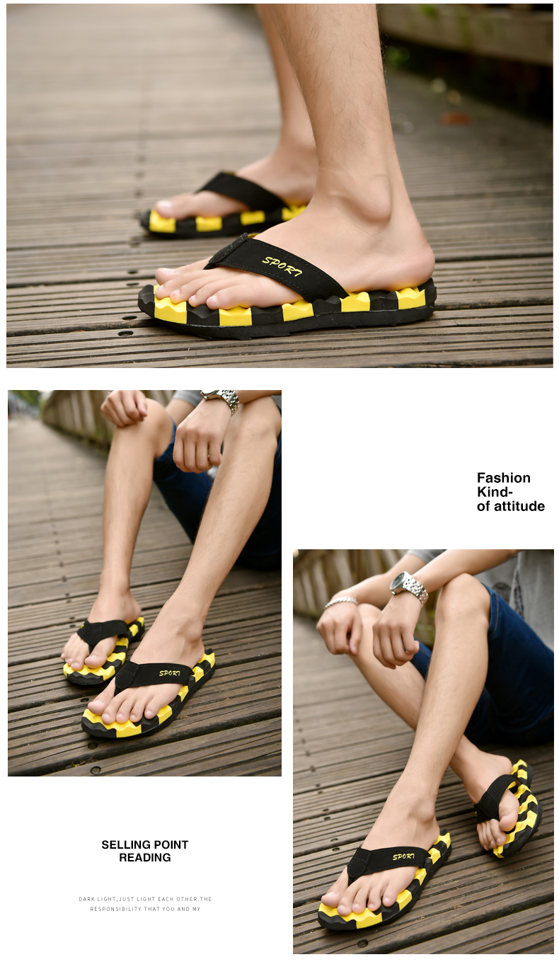 Mùa hè flip-flops dép của nam giới các cặp vợ chồng dép dày dưới pin hỗ trợ giày clips kéo non-slip chịu mài mòn massage triều cá tính