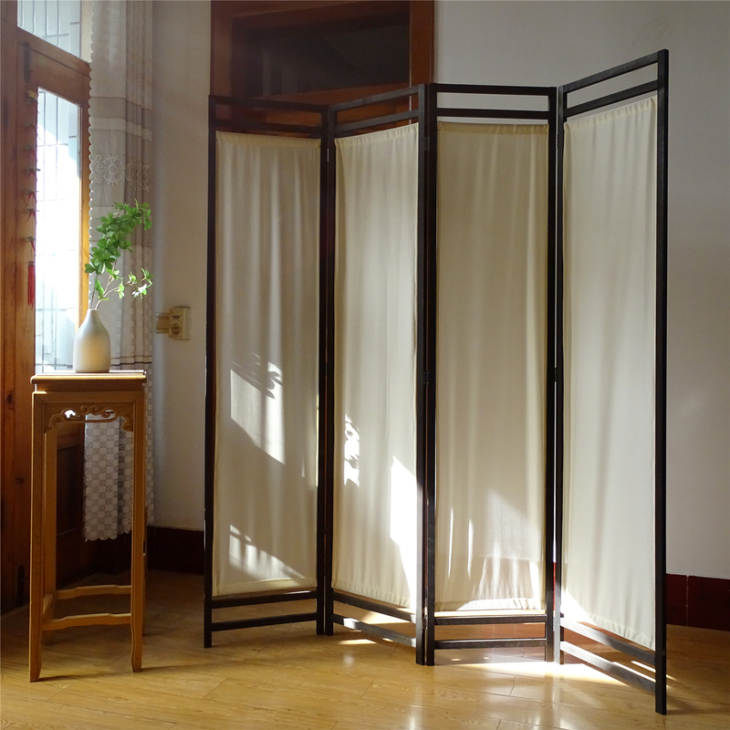 Partition Screen for Privacy, Fabric Light-Blocking and Translucent Chinese-Style Screen, Modern Minimalist Folk-Style Partition, Movable Divider