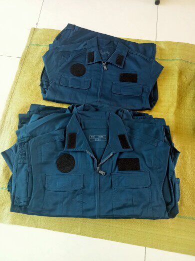 Ground staff spring and autumn work clothes summer work clothes sky blue anti-oil anti-static summer tooling suit wear-resistant machine service