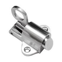 Stainless steel round aircraft latch steel window aluminum door and window automatic latch door bolt aluminum alloy spring door pin lock