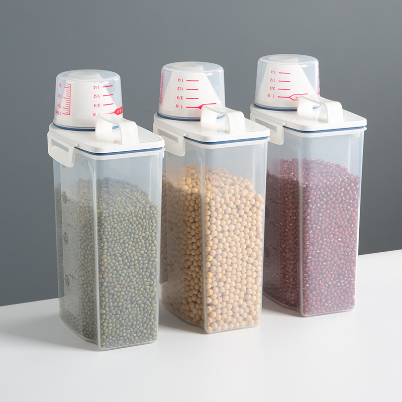 Five cereals Cereals Containing Box Storage Tank With Lid Food Grade Plastic Transparent Bottle Seals Jars Storage Tank Moistureproof