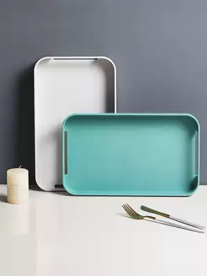 Rectangular tray Household tea tray for teacups, water cups, storage tray Nordic ins Feng Shui fruit dessert end plate