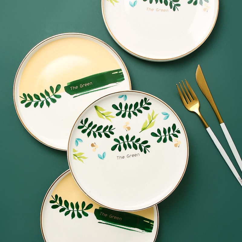 Nordic ins style Phnom Penh ceramic plate household plate net celebrity western food steak plate creative dessert breakfast plate