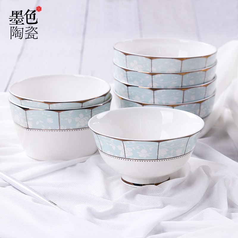 Bone porcelain small Bowl home eating bowl Korean ceramic creative personality adult soup bowl Jingdezhen large noodle bowl Shadow Shadow