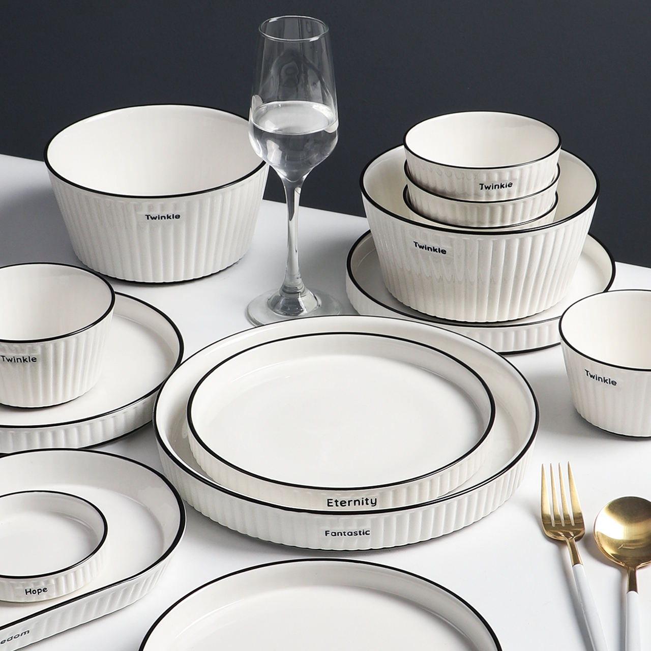 Nordic ceramic plate dish household suite combines tableware personally creative steak West Dining Disk Eternal City