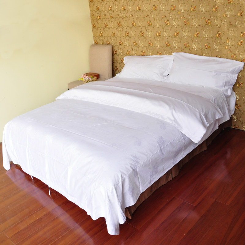 Hotel hotel bedding four-piece jacquard quilt cover pillowcase bed sheet bed width 1 5 meters