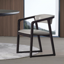 Solid wood dining chair Home Water curioloo simple Nordic chair Genuine Leather Leaning Back Chair Creativity Modern Soft Bag Restaurant Furniture