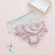 Quần lót nữ cotton ren Tây Tạng y học eo thấp cô gái châu Âu và Mỹ nữ tam giác cotton brief quần lót cỡ lớn mùa thu