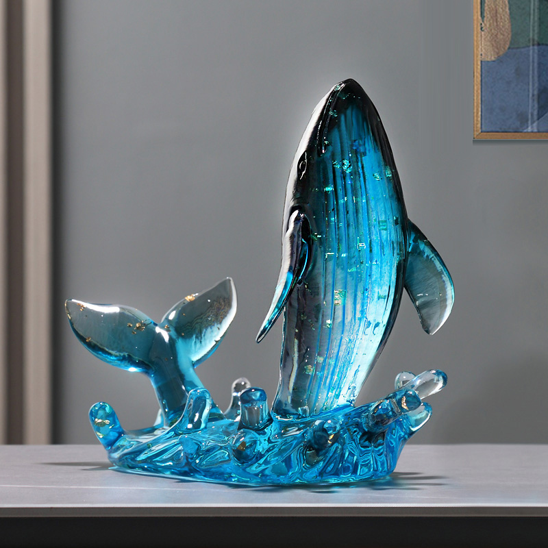 Wine Cabinet Decorations, Marine-Themed High-End Home Decor, Living Room Light Luxury, High-End Tv, Blue Whale, Office