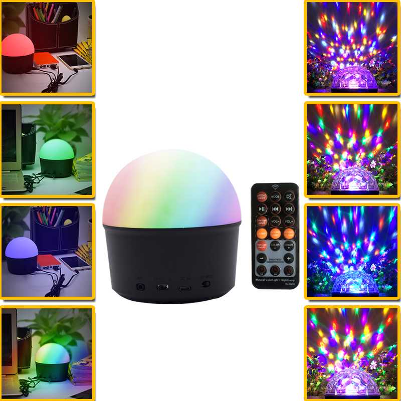 KTV Flash Ball Hostel Bengdi Rotating Bluetooth Crystal Ball Colorful Lamp Voicetated USB Charging Color Lamp