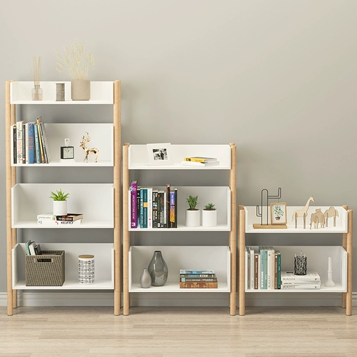 Книжная полка из натурального дерева, система хранения, книжный шкаф для спальни
